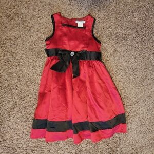 Girls Size 6 Red and Black Dress Flower Girl Formal